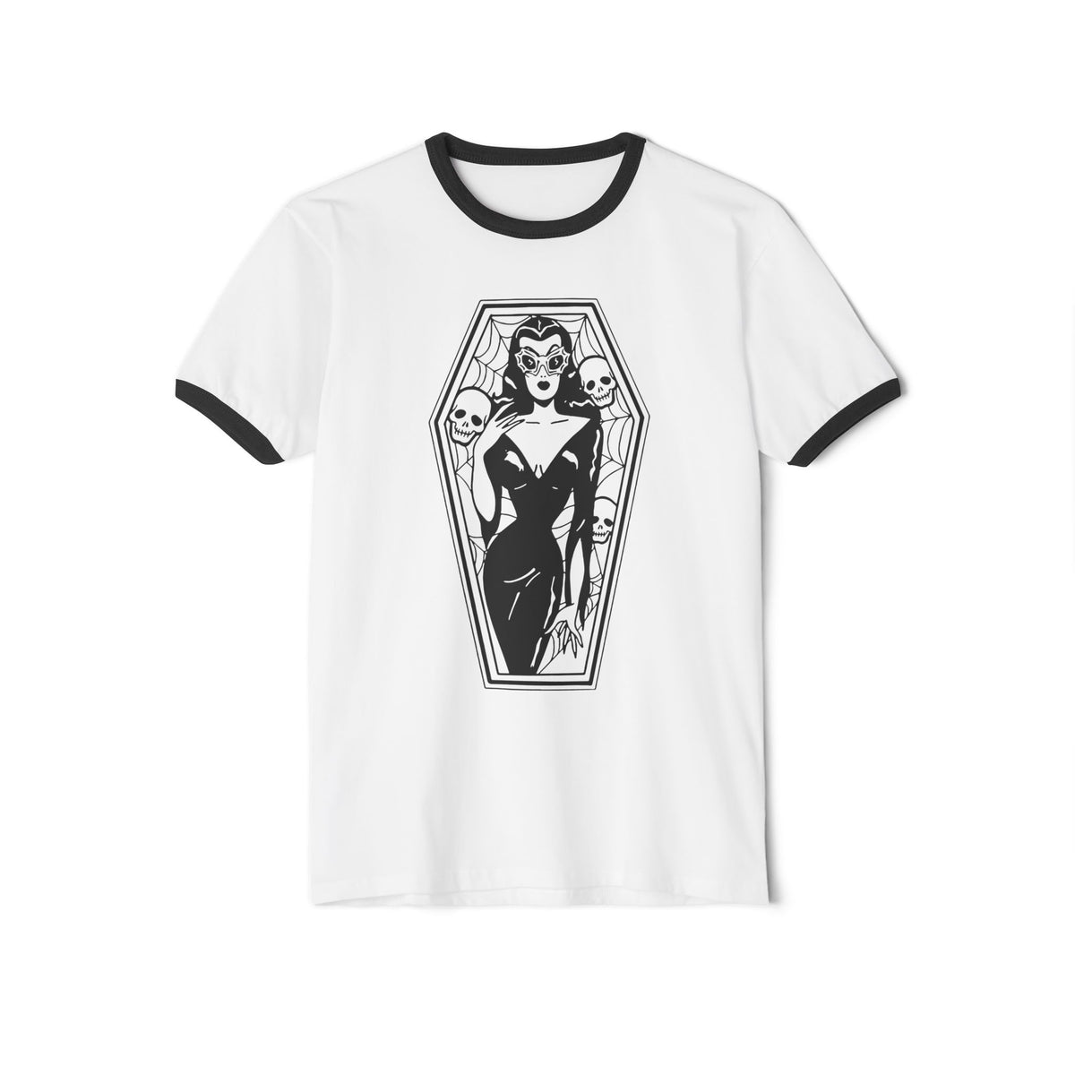 Vampira ringer coffin shirt