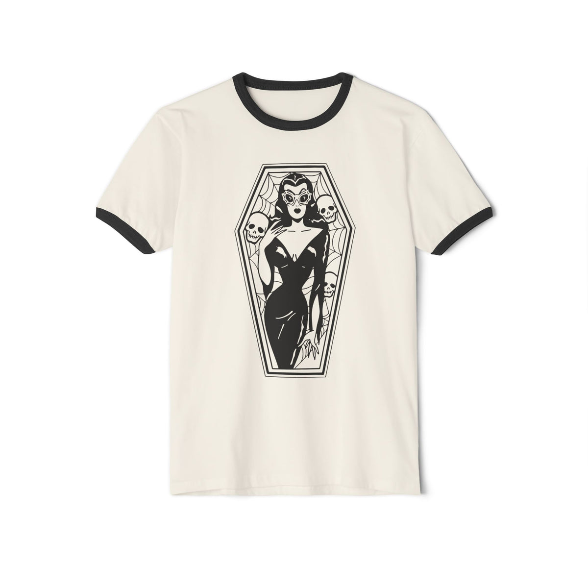 Vampira ringer coffin shirt